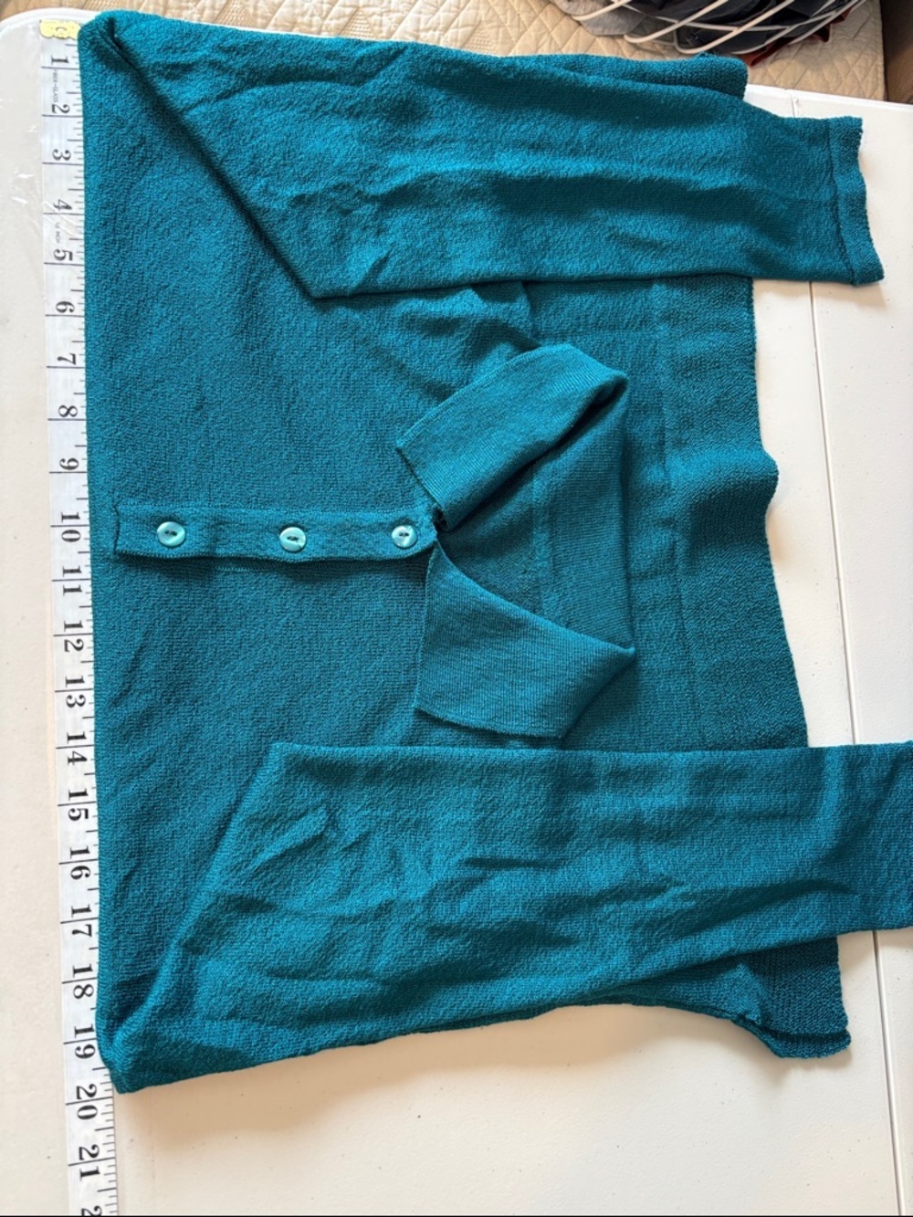Womens Blue Green Knit Sweater Size Large Coastal Grandma Resort Travel Italian - Picture 11 of 12